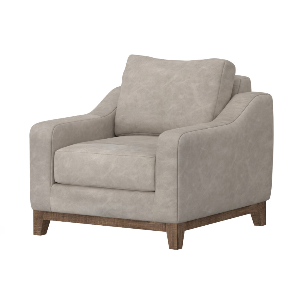 Tuba Accent Chair Gray Fabric Plush Foam Throw Pillow Solid Pine Wood By Casagear Home BM320761