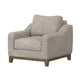 Tuba Accent Chair Gray Fabric Plush Foam Throw Pillow Solid Pine Wood By Casagear Home BM320761