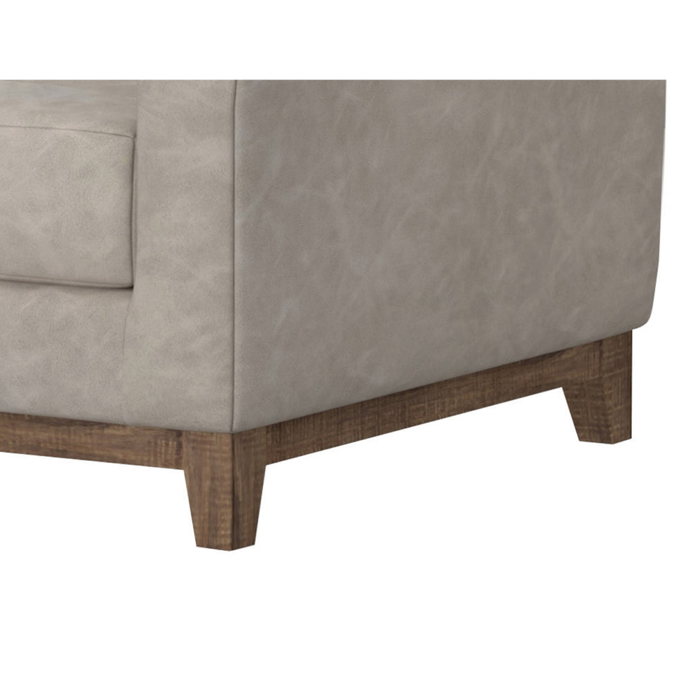 Tuba Accent Chair Gray Fabric Plush Foam Throw Pillow Solid Pine Wood By Casagear Home BM320761