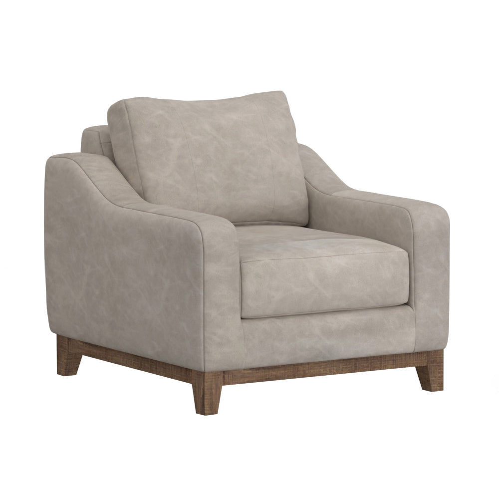 Tuba Accent Chair Gray Fabric Plush Foam Throw Pillow Solid Pine Wood By Casagear Home BM320761