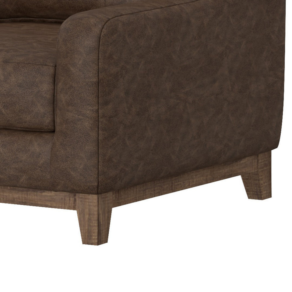 Tuba Accent Chair Chocolate Brown Polyester Plush Foam Solid Pine Wood By Casagear Home BM320762