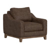 Tuba Accent Chair Chocolate Brown Polyester Plush Foam Solid Pine Wood By Casagear Home BM320762