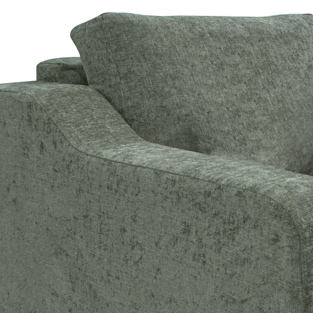 Tuba Loveseat Olive Green Polyester Plush Foam Solid Pine Wood 62 Inch By Casagear Home