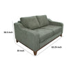 Tuba Loveseat Olive Green Polyester Plush Foam Solid Pine Wood 62 Inch By Casagear Home