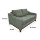 Tuba Loveseat Olive Green Polyester Plush Foam Solid Pine Wood 62 Inch By Casagear Home