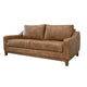 Tuba Loveseat Cognac Brown Faux Leather Foam Solid Pine Wood 62 Inch By Casagear Home