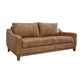 Tuba Loveseat Cognac Brown Faux Leather Foam Solid Pine Wood 62 Inch By Casagear Home