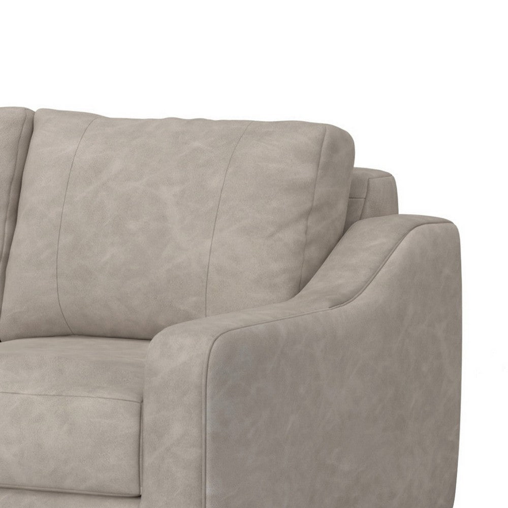 Tuba Loveseat Gray Polyester Foam Cushions Solid Pine Wood 62 Inch By Casagear Home