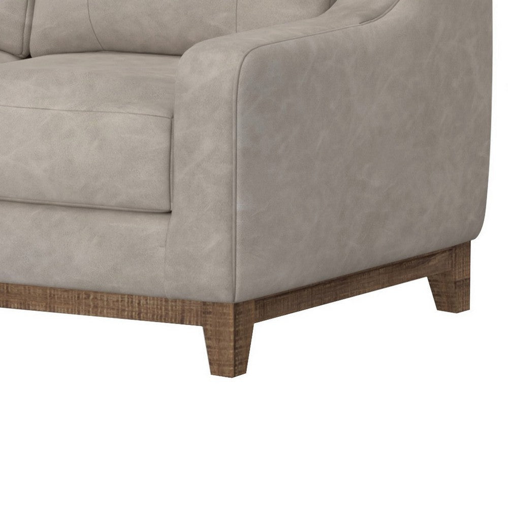 Tuba Loveseat Gray Polyester Foam Cushions Solid Pine Wood 62 Inch By Casagear Home