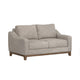 Tuba Loveseat Gray Polyester Foam Cushions Solid Pine Wood 62 Inch By Casagear Home
