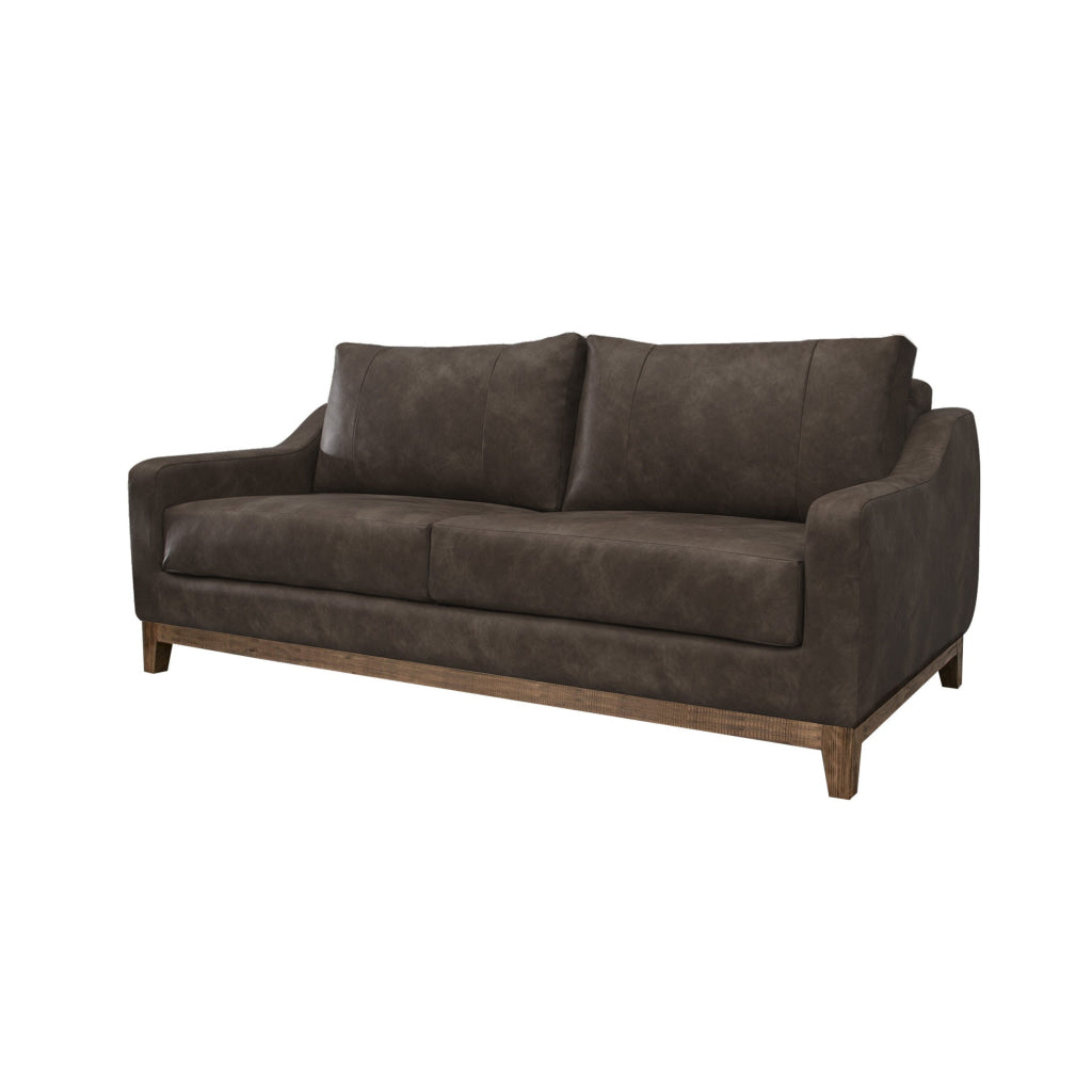 Tuba 62 Inch Loveseat Chocolate Brown Polyester Foam Cushions Solid Wood By Casagear Home BM320768