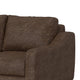 Tuba 62 Inch Loveseat Chocolate Brown Polyester Foam Cushions Solid Wood By Casagear Home