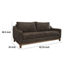 Tuba 62 Inch Loveseat Chocolate Brown Polyester Foam Cushions Solid Wood By Casagear Home