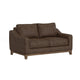Tuba 62 Inch Loveseat Chocolate Brown Polyester Foam Cushions Solid Wood By Casagear Home