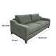 Tuba Sofa Olive Green Polyester Foam Cushions Solid Pine Wood 88 Inch By Casagear Home