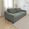 Tuba Sofa, Olive Green Polyester, Foam Cushions, Solid Pine Wood, 88 Inch By Casagear Home