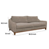 Tuba Sofa Light Brown Polyester Foam Cushions Solid Pine Wood 88 Inch By Casagear Home