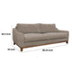 Tuba Sofa Light Brown Polyester Foam Cushions Solid Pine Wood 88 Inch By Casagear Home