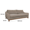 Tuba Sofa Light Brown Polyester Foam Cushions Solid Pine Wood 88 Inch By Casagear Home BM320770