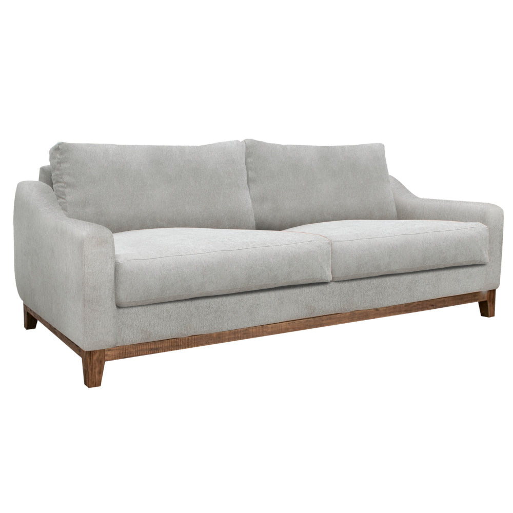 Tuba Sofa, Beige Polyester, Foam Cushions, Solid Pine Wood Frame, 88 Inch By Casagear Home