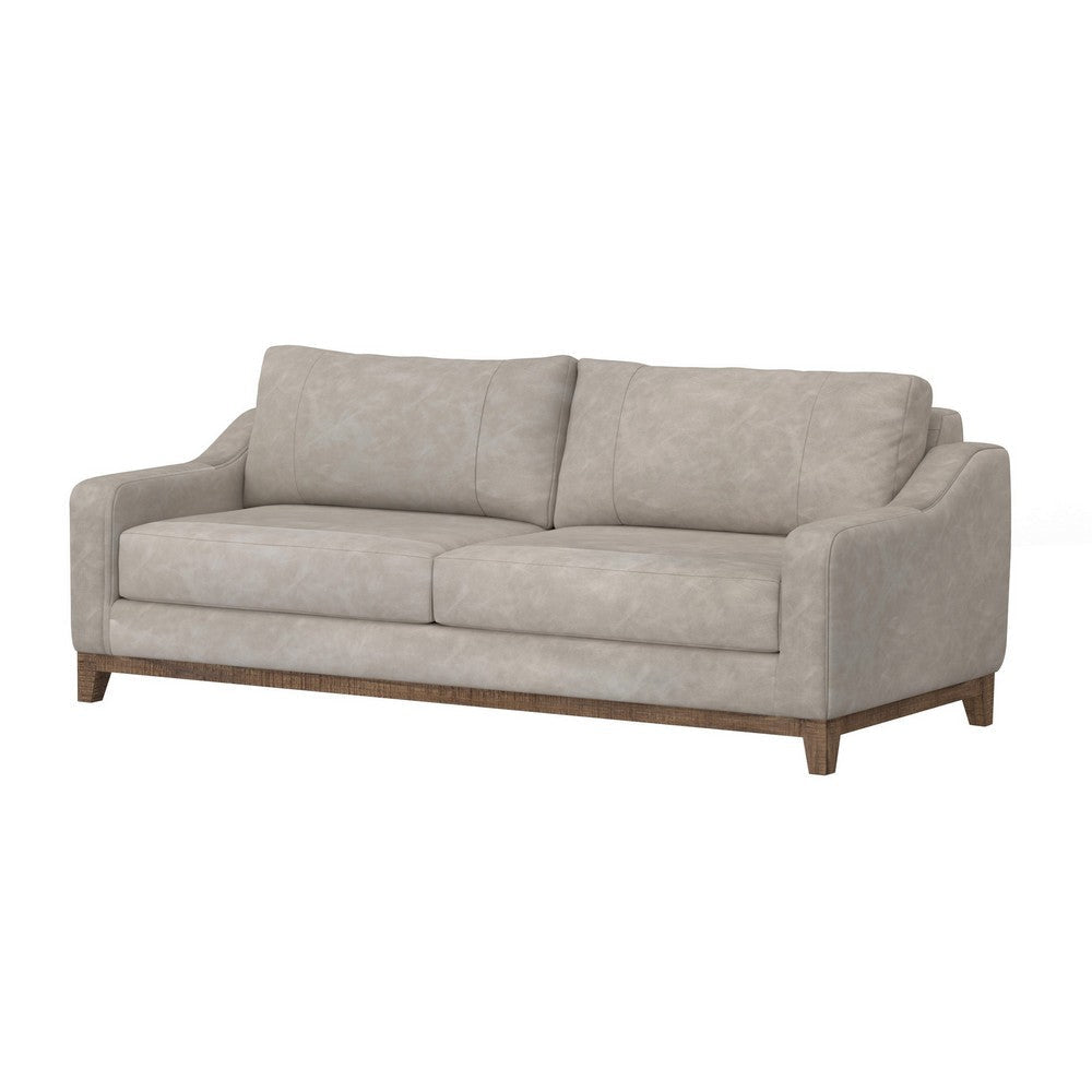 Tuba Sofa Gray Polyester Foam Cushions Solid Pine Wood Frame 88 Inch By Casagear Home