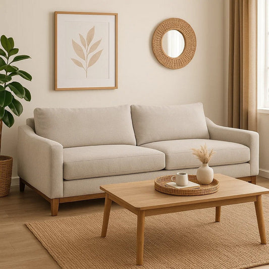 Tuba Sofa, Gray Polyester, Foam Cushions, Solid Pine Wood Frame, 88 Inch By Casagear Home