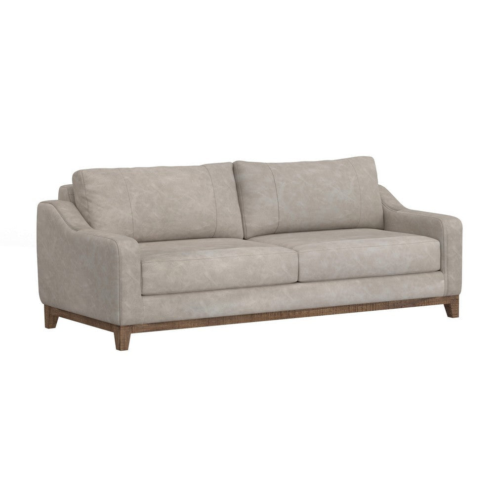 Tuba Sofa, Gray Polyester, Foam Cushions, Solid Pine Wood Frame, 88 Inch By Casagear Home