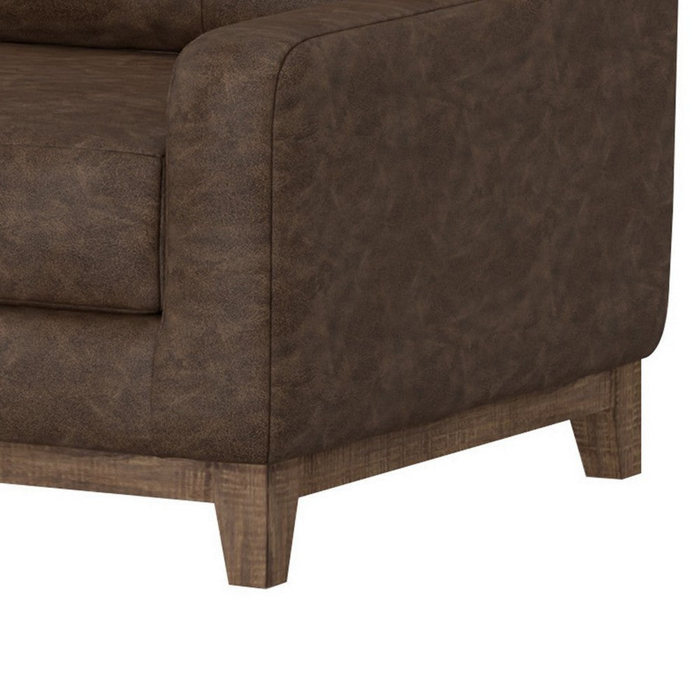 Tuba Sofa Chocolate Brown Polyester Foam Cushions Solid Wood 88 Inch By Casagear Home