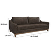 Tuba Sofa Chocolate Brown Polyester Foam Cushions Solid Wood 88 Inch By Casagear Home