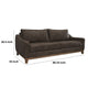 Tuba Sofa Chocolate Brown Polyester Foam Cushions Solid Wood 88 Inch By Casagear Home