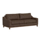 Tuba Sofa, Chocolate Brown Polyester, Foam Cushions, Solid Wood, 88 Inch By Casagear Home