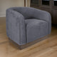 Ino Accent Chair, Dark Gray Polyester, Foam Cushions, Solid Wood Platform By Casagear Home