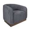 Ino Accent Chair Dark Gray Polyester Foam Cushions Solid Wood Platform By Casagear Home BM320777