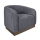 Ino Accent Chair Dark Gray Polyester Foam Cushions Solid Wood Platform By Casagear Home BM320777