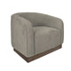 Ino Accent Chair Almond Gray Polyester Foam Cushions Solid Wood Platform By Casagear Home BM320778