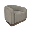 Ino Accent Chair, Almond Gray Polyester, Foam Cushions, Solid Wood Platform By Casagear Home