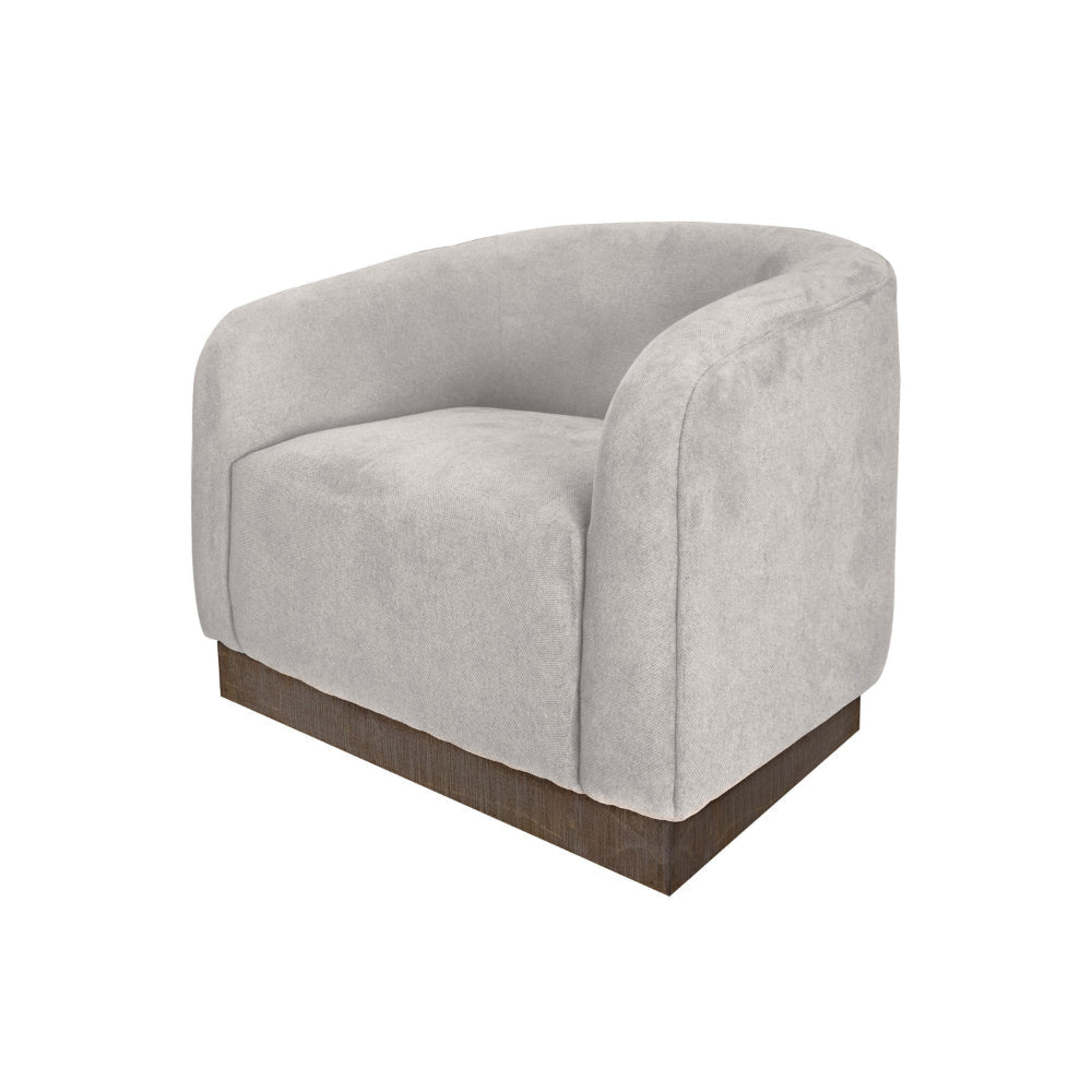 Ino Accent Chair Beige Polyester Foam Cushions Solid Pine Wood Platform By Casagear Home BM320779