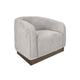 Ino Accent Chair Beige Polyester Foam Cushions Solid Pine Wood Platform By Casagear Home BM320779
