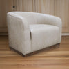 Ino Accent Chair, Gray Fabric, Foam Cushions, Solid Pine Wood Platform By Casagear Home
