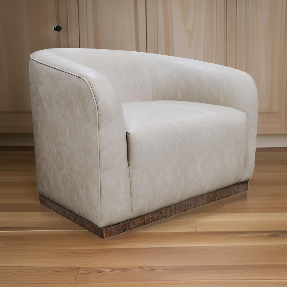 Ino Accent Chair, Gray Fabric, Foam Cushions, Solid Pine Wood Platform By Casagear Home