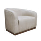 Ino Accent Chair, Gray Fabric, Foam Cushions, Solid Pine Wood Platform By Casagear Home