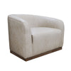 Ino Accent Chair Gray Fabric Foam Cushions Solid Pine Wood Platform By Casagear Home BM320780