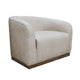 Ino Accent Chair Gray Fabric Foam Cushions Solid Pine Wood Platform By Casagear Home BM320780