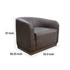 Ino Accent Chair Chocolate Brown Fabric Foam Solid Pine Wood Platform By Casagear Home BM320781