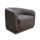 Ino Accent Chair Chocolate Brown Fabric Foam Solid Pine Wood Platform By Casagear Home BM320781