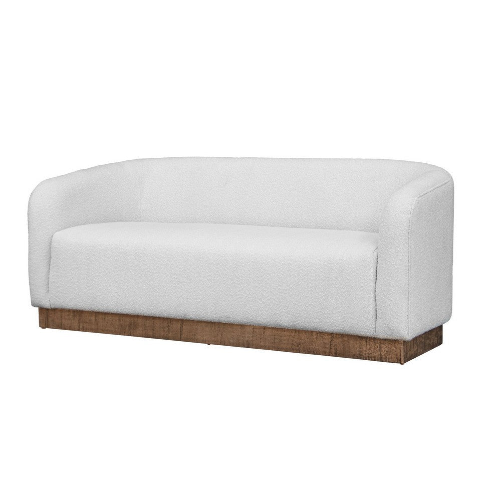 Ino Loveseat Ivory Polyester Foam Cushions Solid Pine Wood Base 66 Inch By Casagear Home