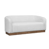 Ino Loveseat Ivory Polyester Foam Cushions Solid Pine Wood Base 66 Inch By Casagear Home BM320782