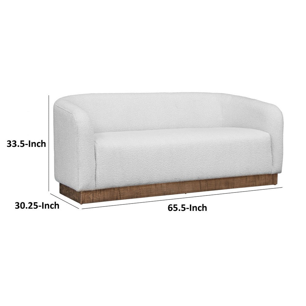 Ino Loveseat Ivory Polyester Foam Cushions Solid Pine Wood Base 66 Inch By Casagear Home
