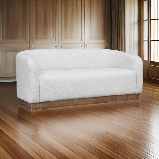 Ino Loveseat, Ivory Polyester, Foam Cushions, Solid Pine Wood Base, 66 Inch By Casagear Home