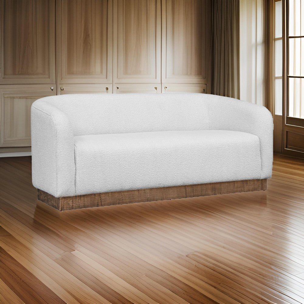 Ino Loveseat, Ivory Polyester, Foam Cushions, Solid Pine Wood Base, 66 Inch By Casagear Home
